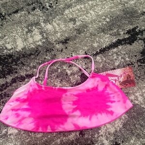 NWT Kids Pink Tie-Dye Swim Top